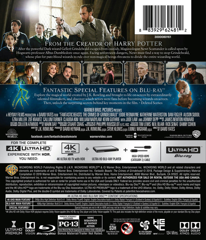 Fantastic Beasts: The Crimes of Grindelwald (4K Ultra HD + Blu-ray) [UHD]