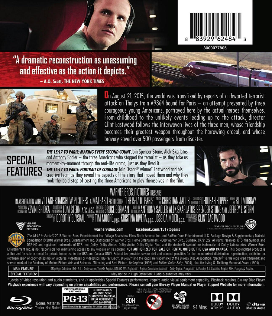 The 15:17 to Paris [Blu-ray]