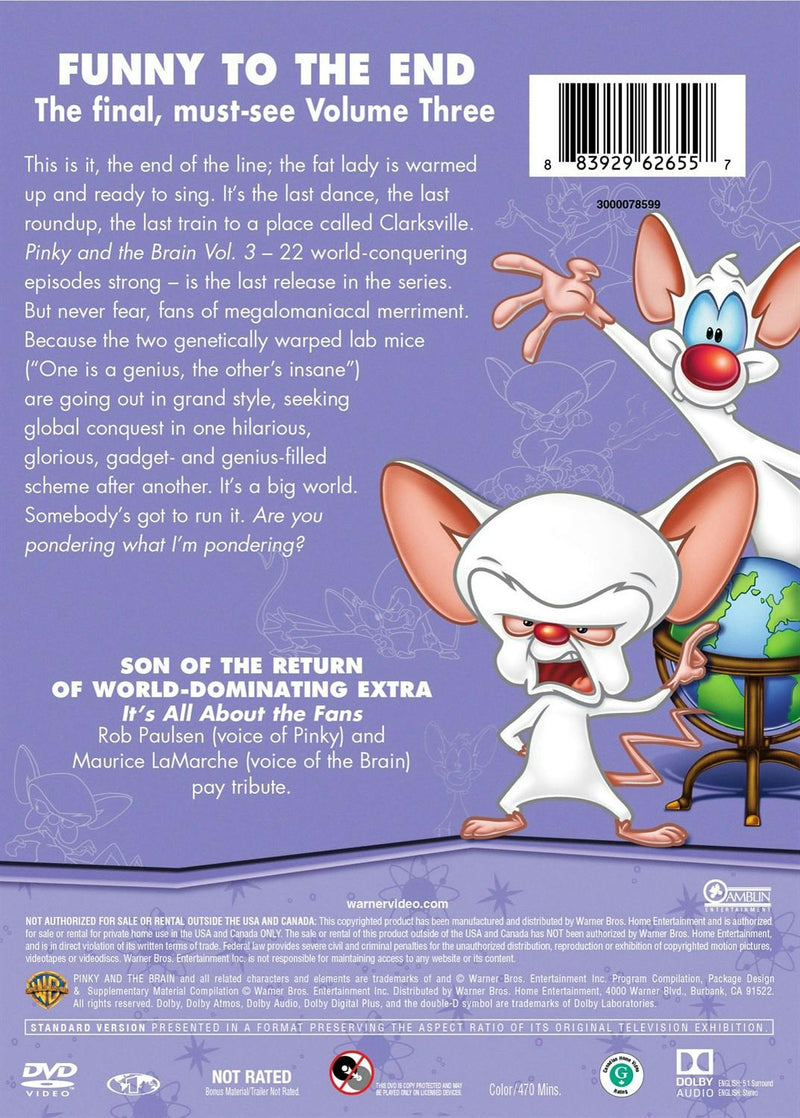 Steven Spielberg Presents Pinky and The Brain: Season three (DVD New Box Art) [DVD]