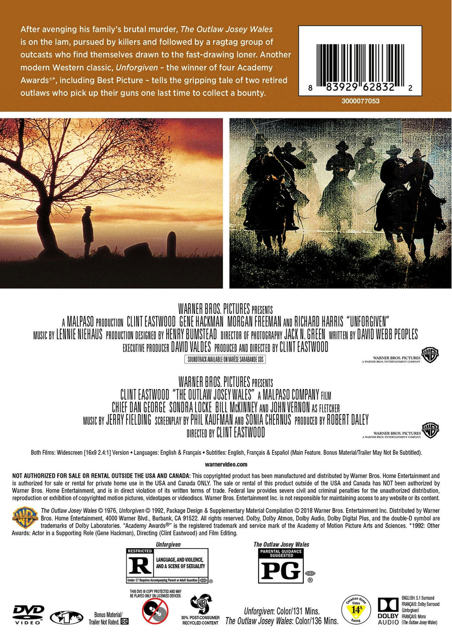 Unforgiven/The Outlaw Josey Wales (DVD Double Feature) [DVD]