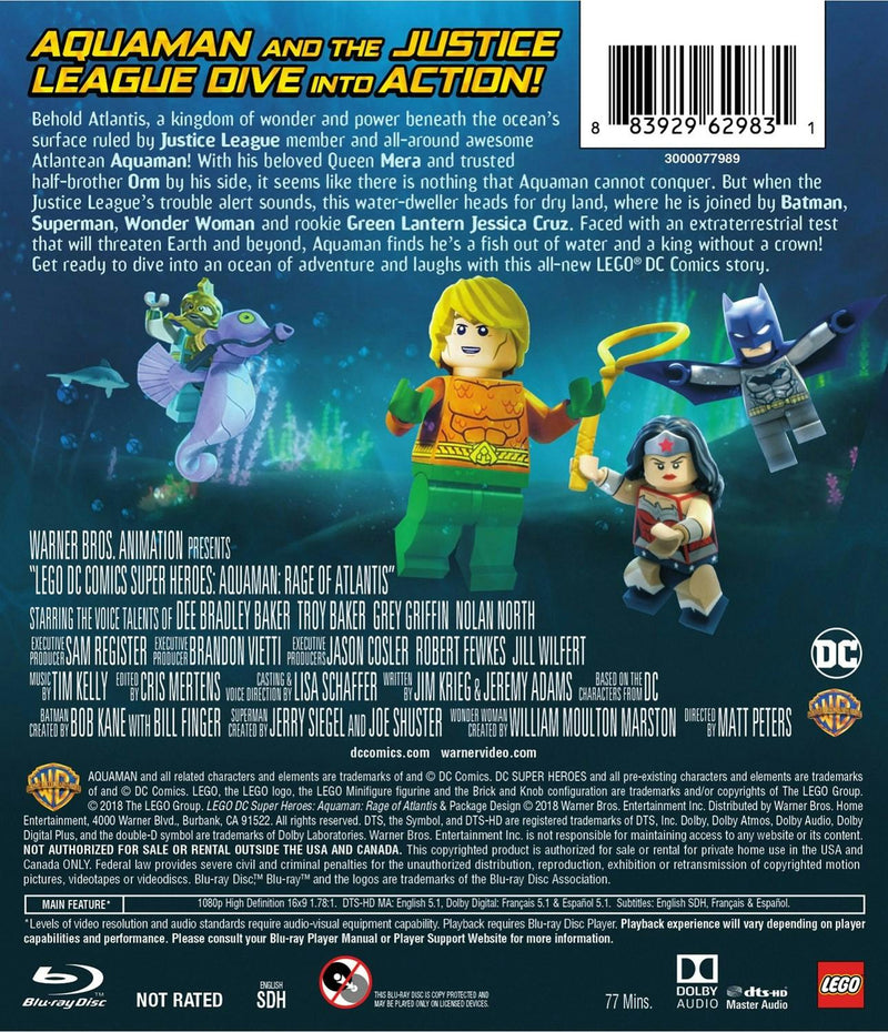 LEGO DC Super Heroes: Aquaman: Rage of Atlantis /no mini fig [Blu-ray]