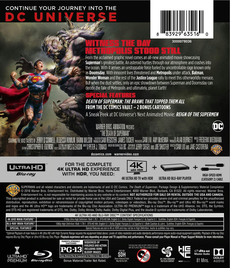 DCU: Death of Superman (with Blu-ray) [UHD]