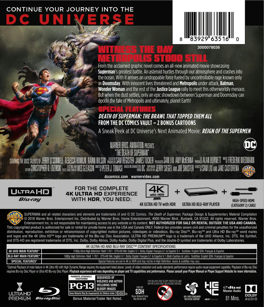 The Death of Superman (4K Ultra HD + Blu-ray) [UHD]