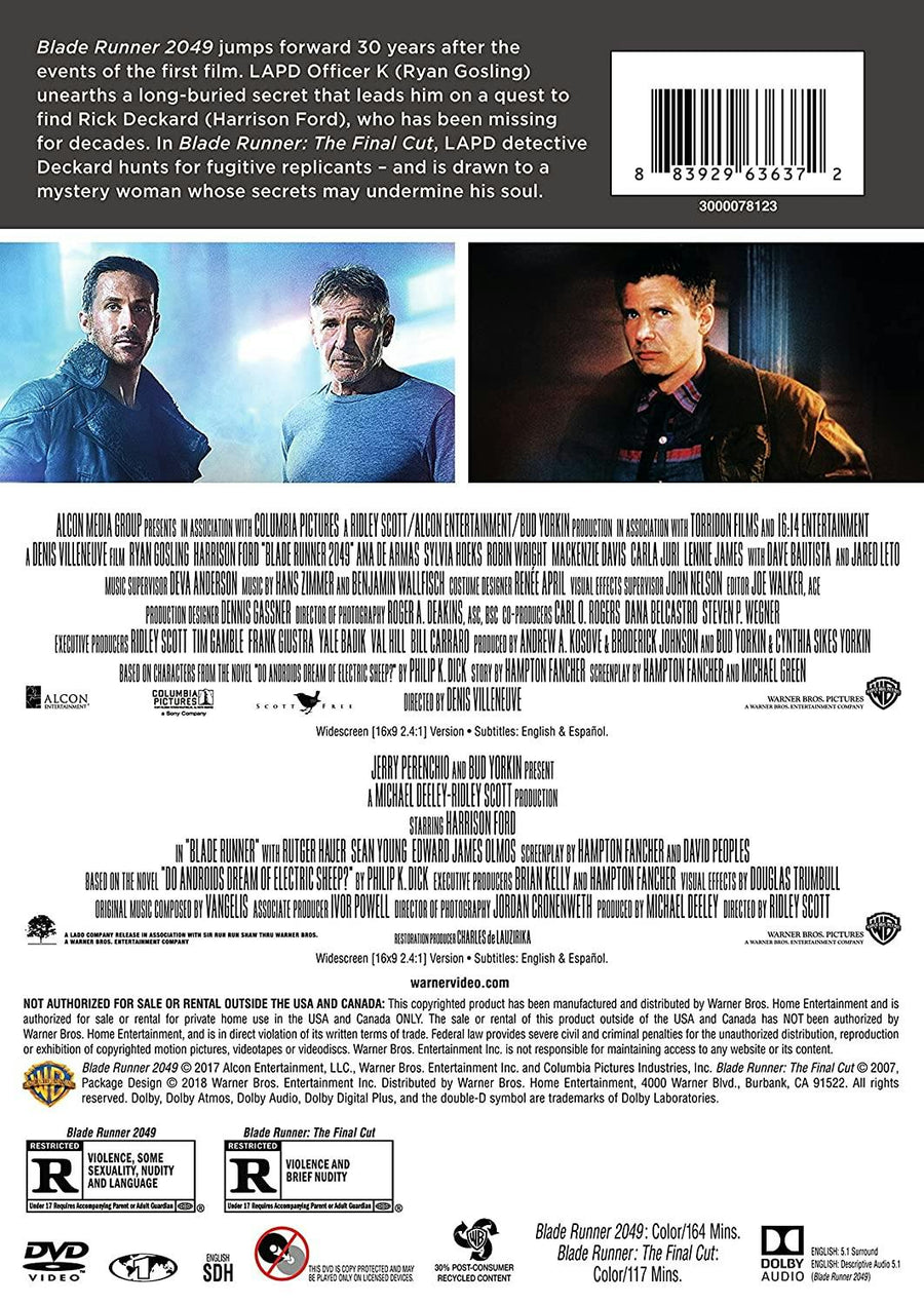 Blade Runner: The Final Cut/Blade Runner 2049 (DVD Double Feature) [DVD]