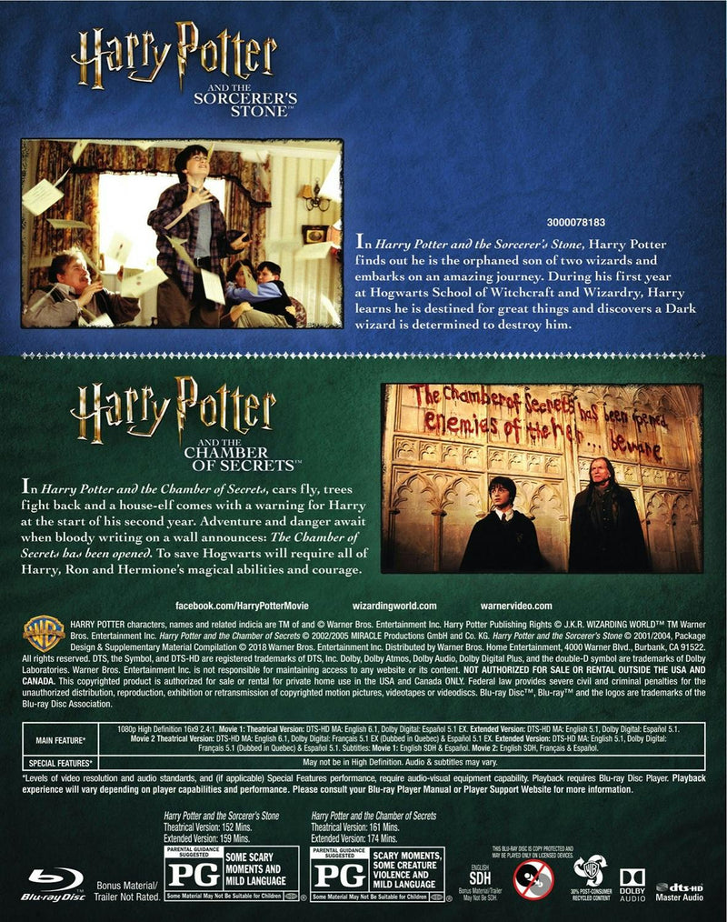 Harry Potter: Sorcerer Stone / Chamber of Secrets (Blu-ray Double Feature) [Blu-ray]