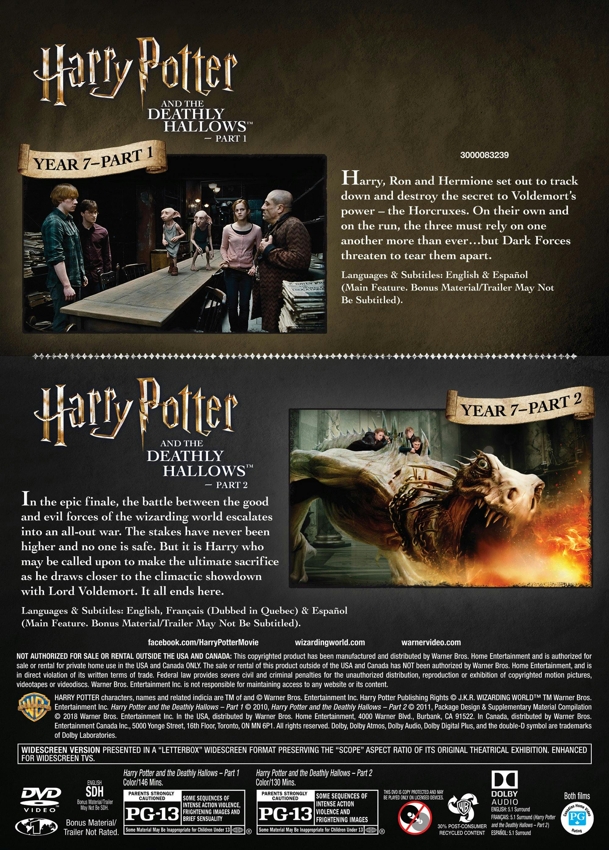 Harry Potter and the Deathly Hallows: Parts 1 and 2 (DVD Double Featur
