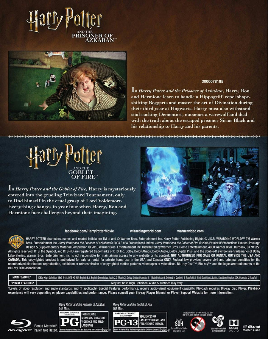 Harry Potter: Prisoner Azkaban / Goblet of Fire (Blu-ray Double Feature) [Blu-ray]