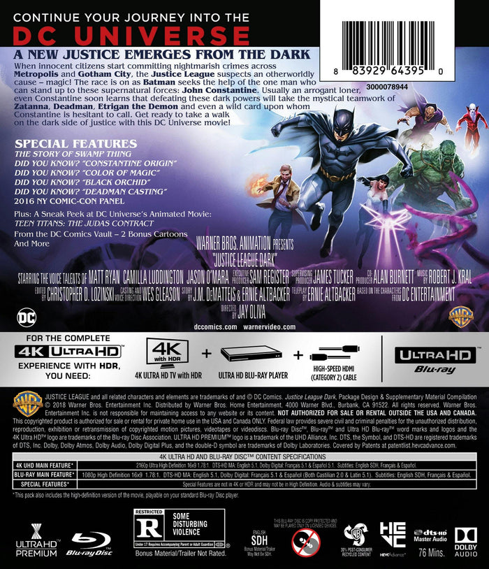 Justice League Dark (4K Ultra HD) [UHD]
