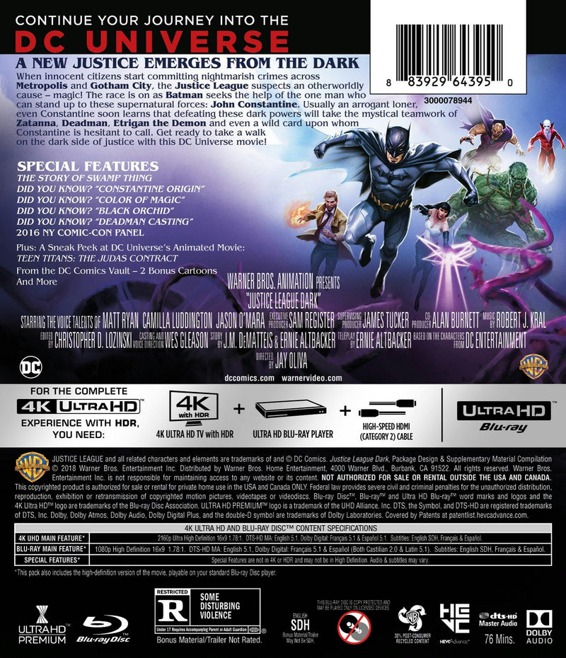 Justice League Dark (4K Ultra HD) [UHD]