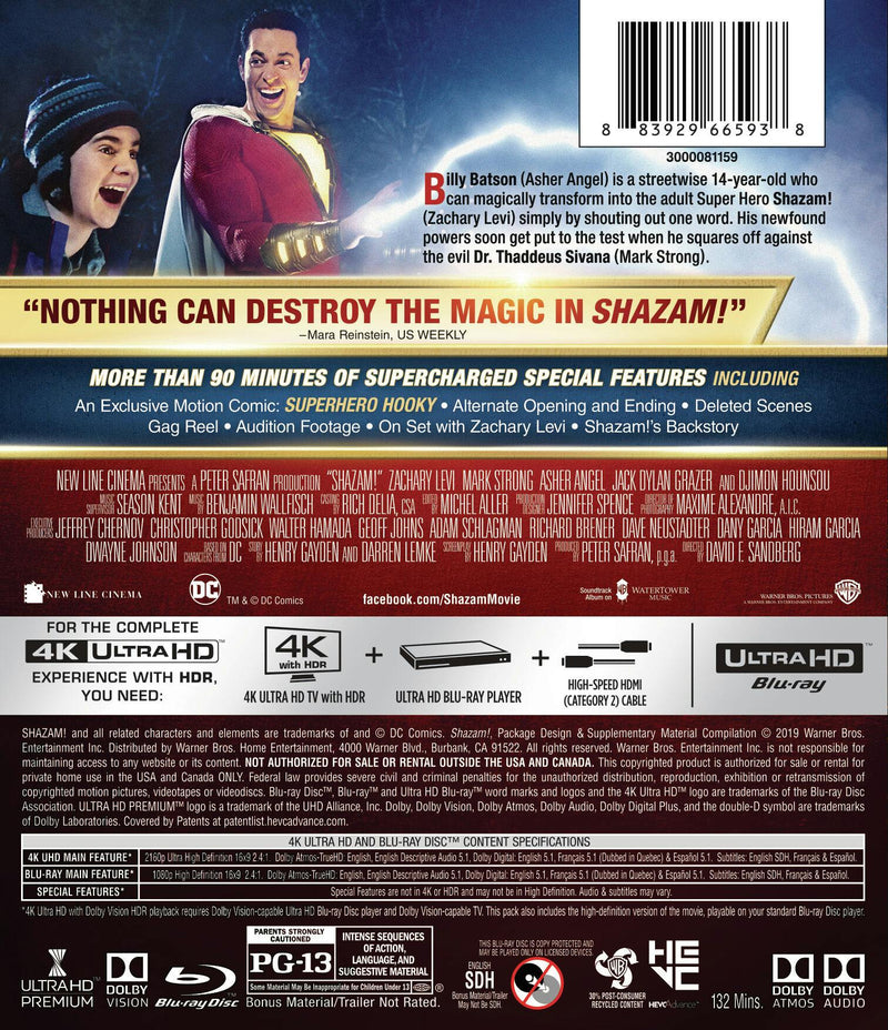 Shazam! (4K Ultra HD + Blu-ray) [UHD]