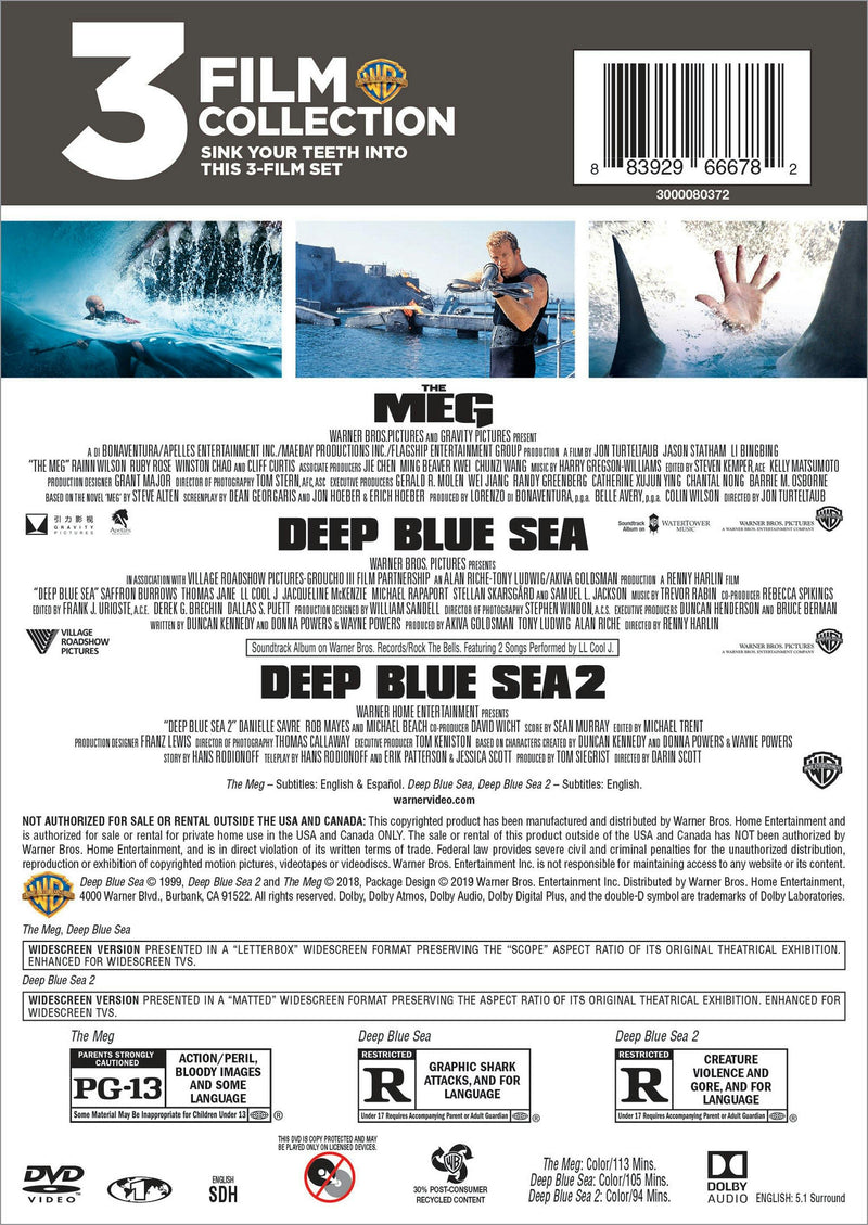 Deep Blue Sea/Deep Blue Sea 2/The Meg (DVD Set) [DVD]