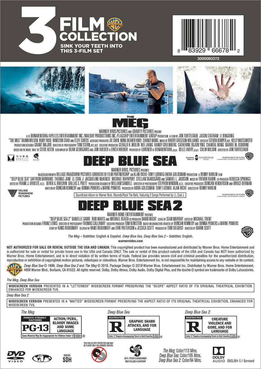 Deep Blue Sea/Deep Blue Sea 2/The Meg (DVD Set) [DVD]