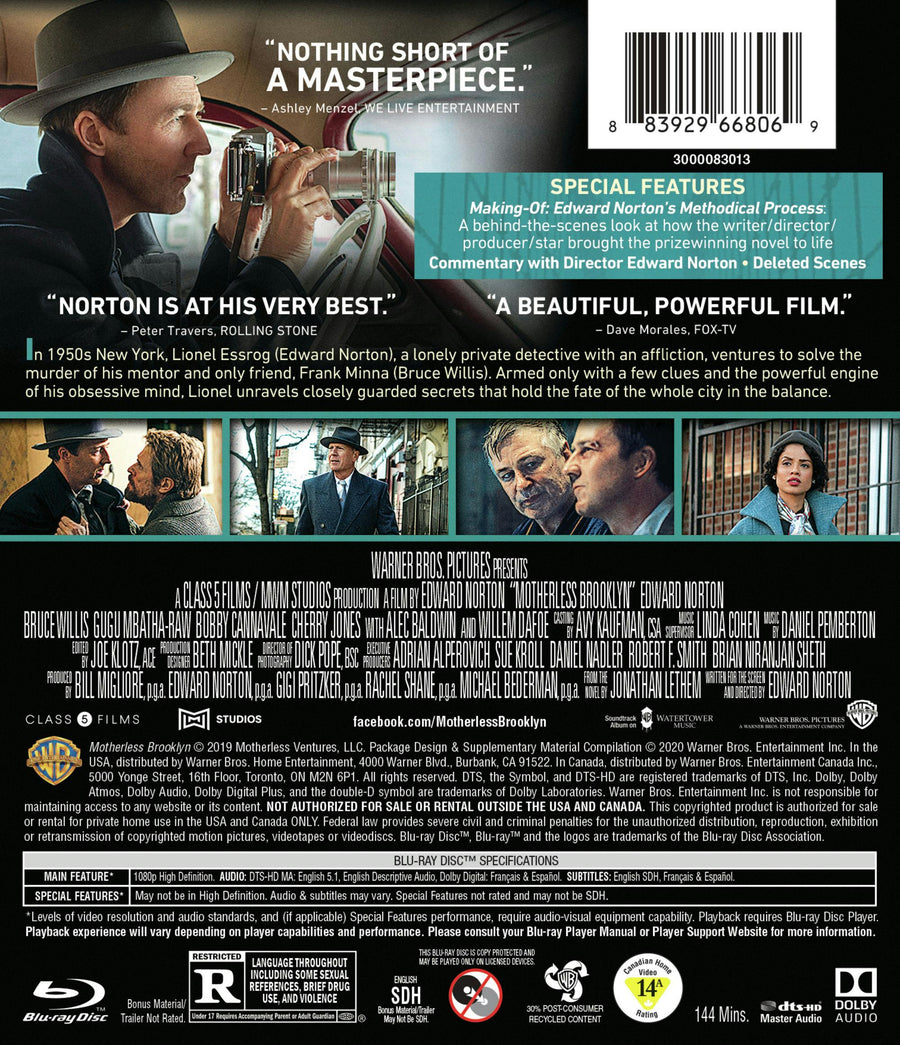Motherless Brooklyn (Blu-ray) [Blu-ray]