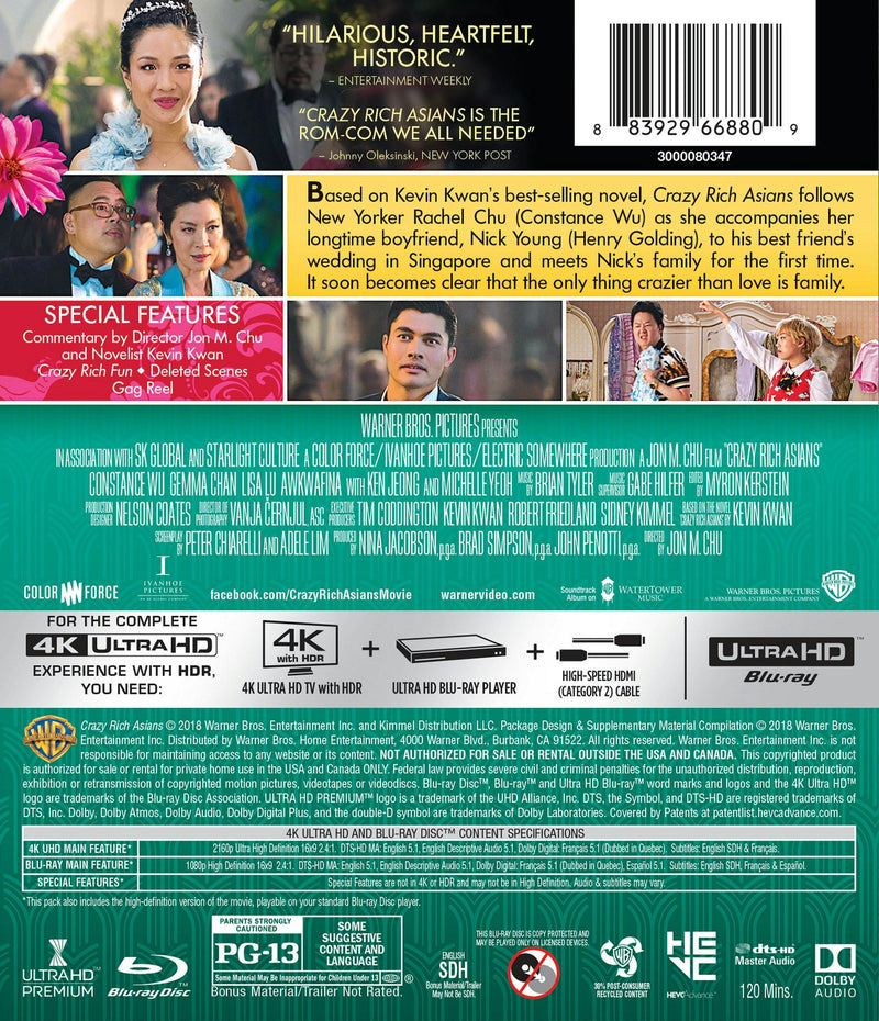 Crazy Rich Asians (Includes Blu-ray) [UHD]
