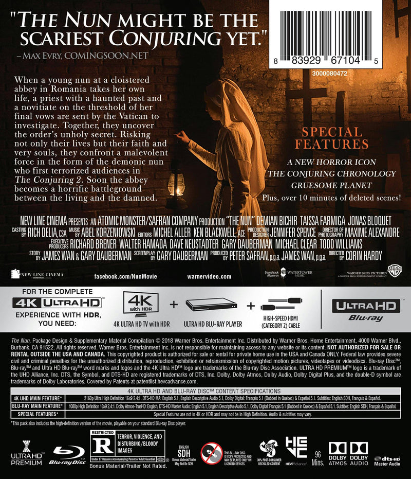 The Nun (4K Ultra HD + Blu-ray) [UHD]