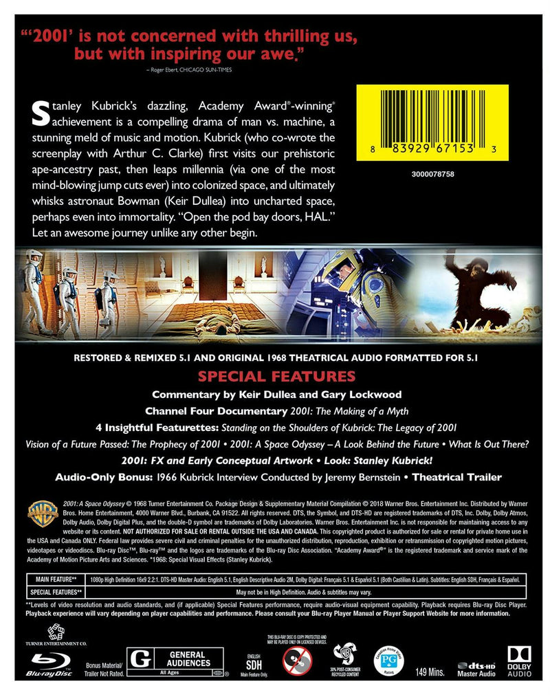 2001 - A Space Odyssey (Blu-ray Remastered) [Blu-ray]