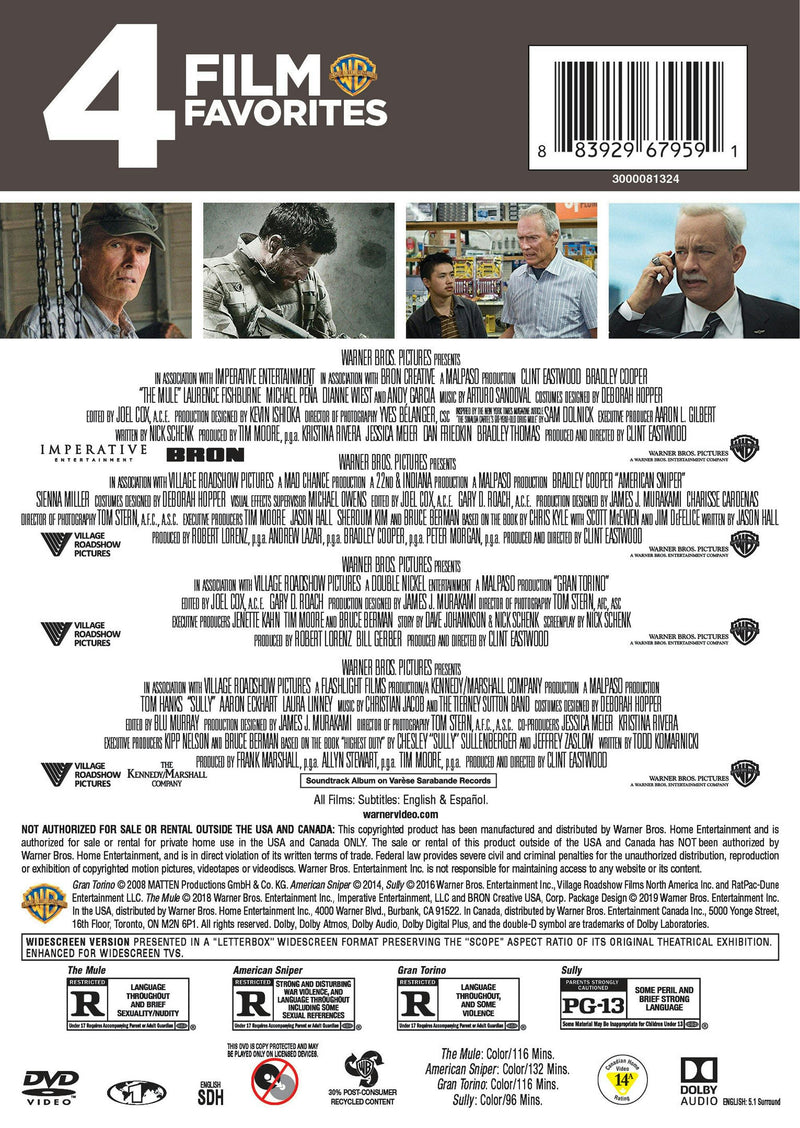 American Sniper/Gran Torino/Sully/The Mule (Box Set) [DVD]