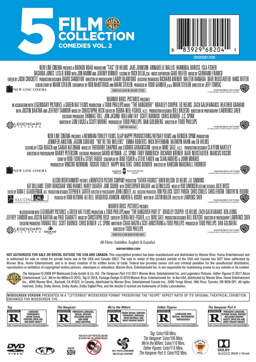 Tag/The Hangover/We're the Millers/Father Figures/The Hangover II (Box Set) [DVD]