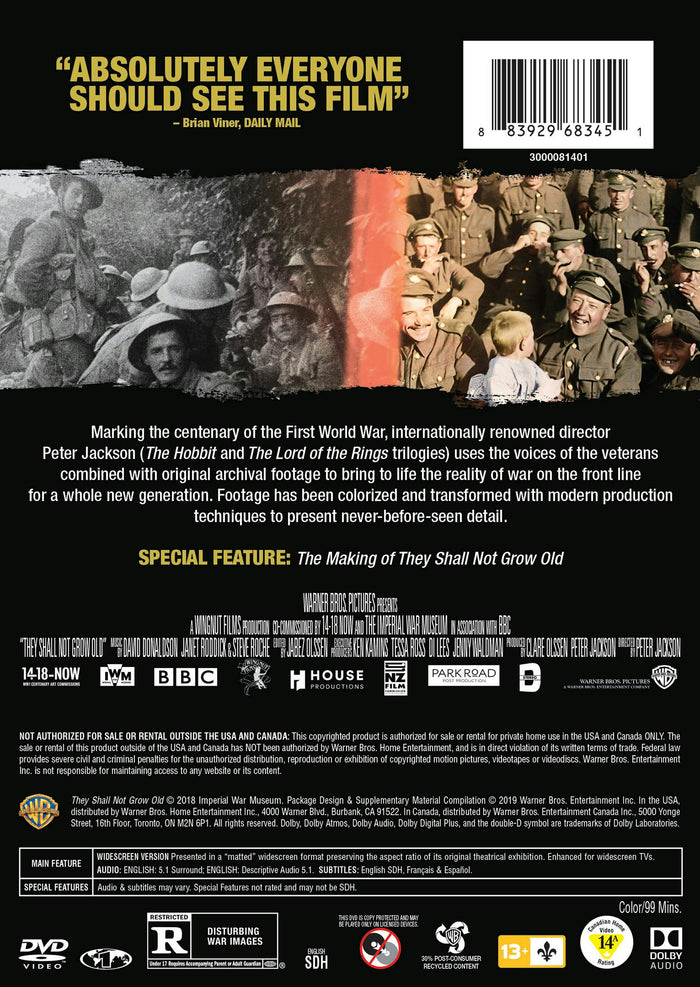 They Shall Not Grow Old [DVD]