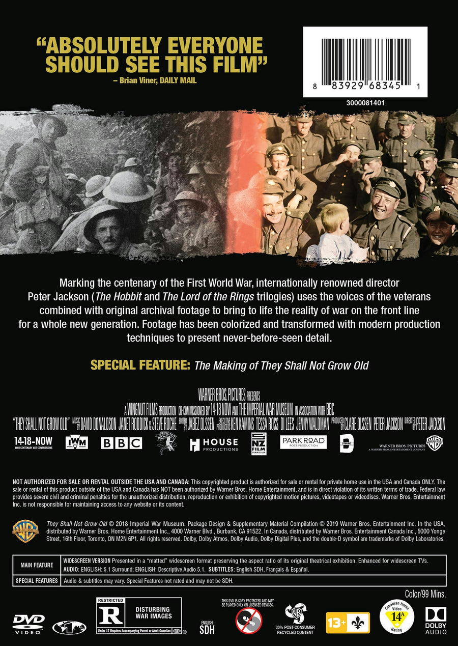 They Shall Not Grow Old [DVD]