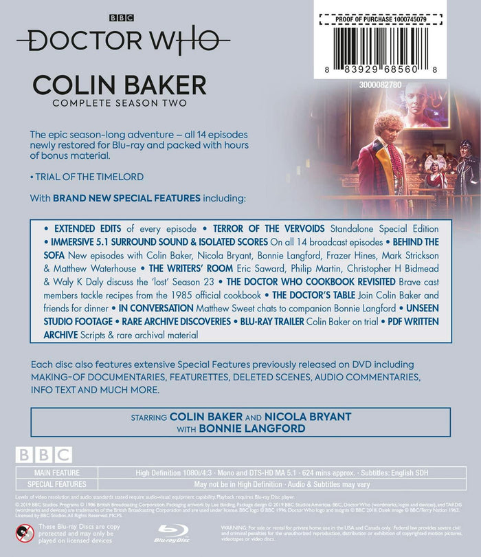 Doctor Who: Colin Baker - Complete Season Two (Box Set) [Blu-ray]