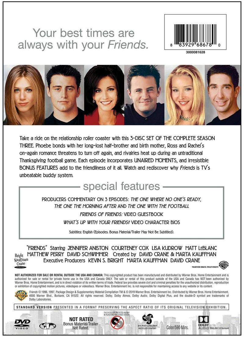 Friends: The Complete Third Season (DVD 25th Anniversary Edition) [DVD]