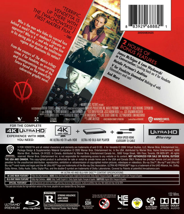 V for Vendetta (4K Ultra HD + Blu-ray) [UHD]