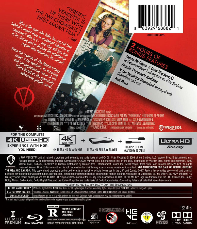 V for Vendetta (4K Ultra HD + Blu-ray) [UHD]