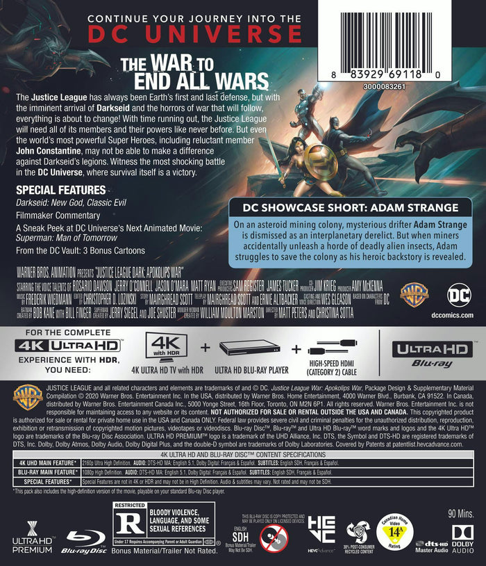 Justice League Dark: Apokolips War MFV (4K UHD + Blu-ray) (4K Ultra HD + Blu-ray + Digital Copy) [UHD]