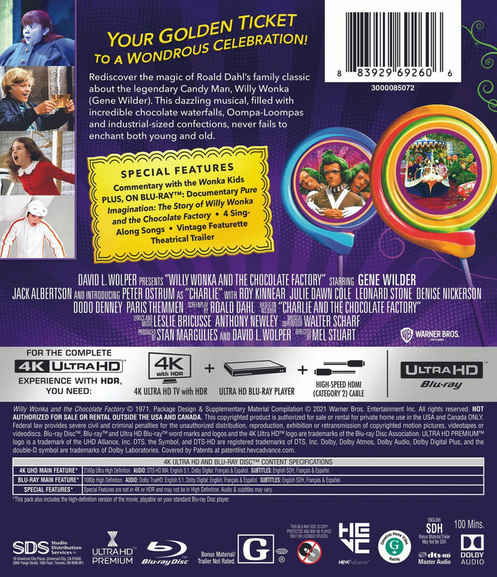 Willy Wonka & the Chocolate Factory (4K Ultra HD + Blu-ray) [UHD]