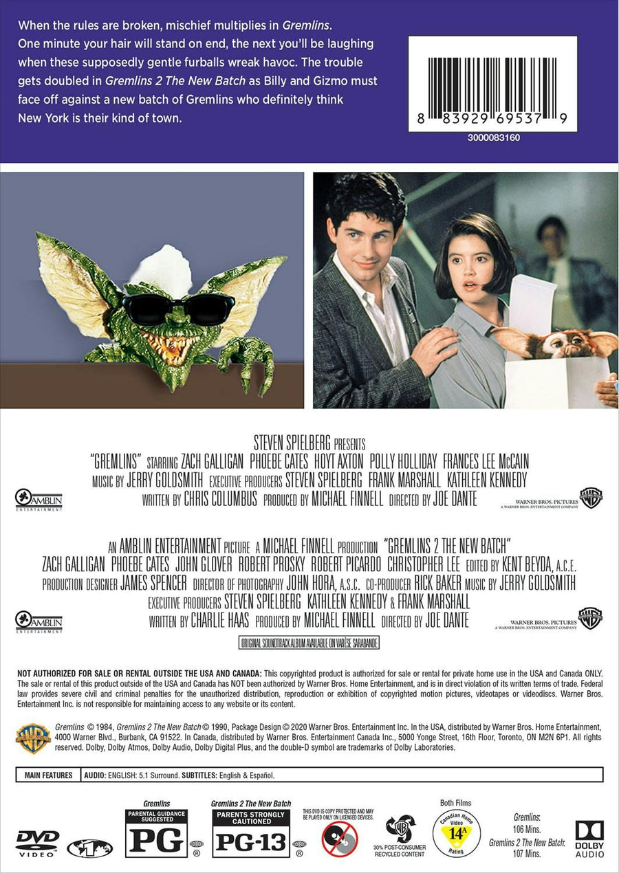 Gremlins/Gremlins 2 (DVD Double Feature) [DVD]