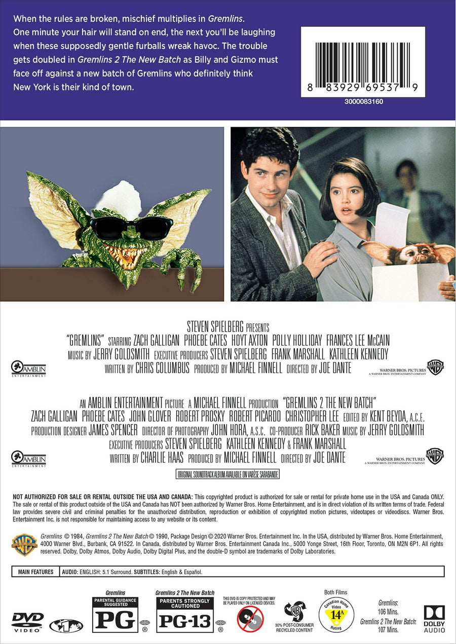 Gremlins/Gremlins 2 (DVD Double Feature) [DVD]