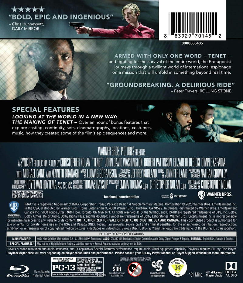 Tenet (with DVD) [Blu-ray]