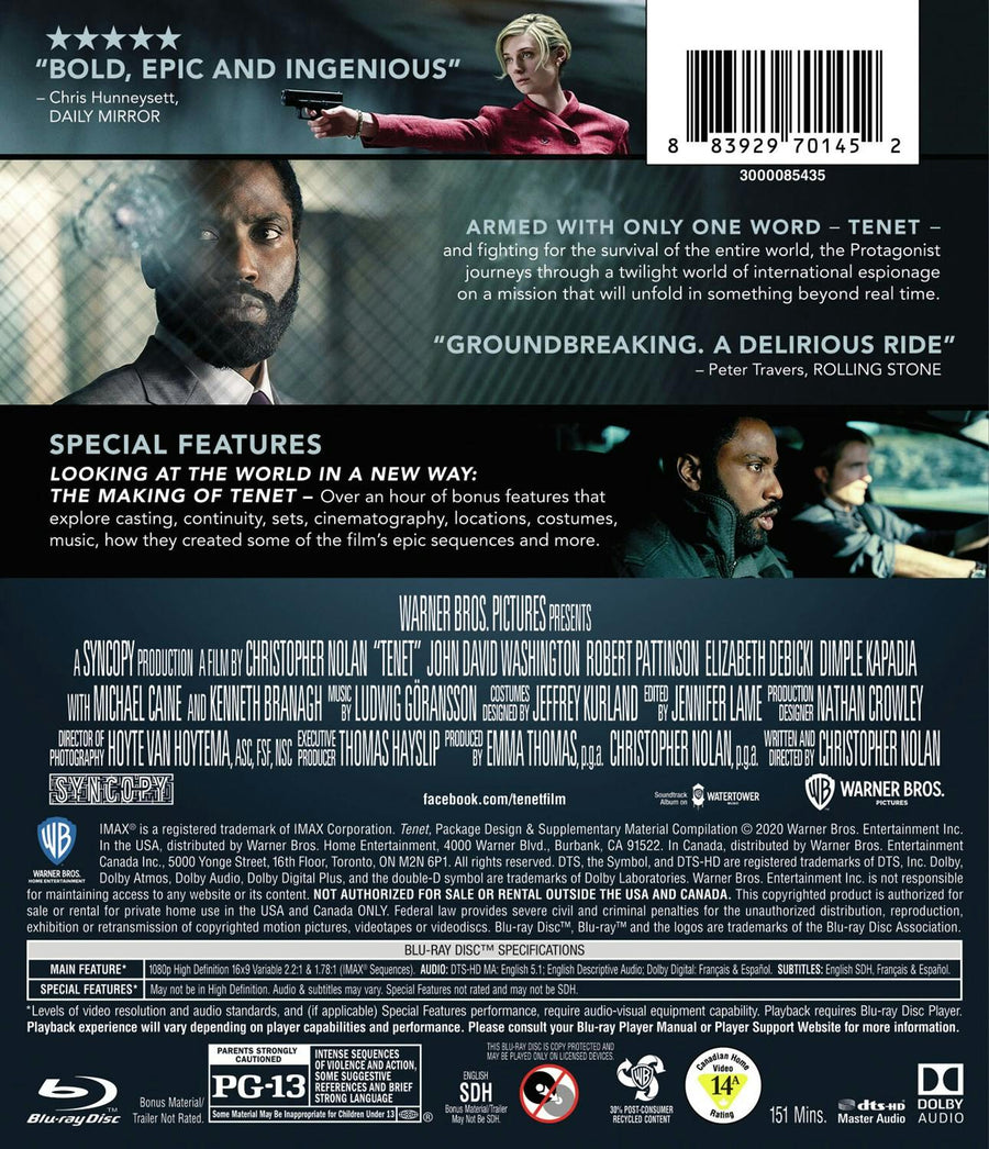 Tenet (with DVD) [Blu-ray]