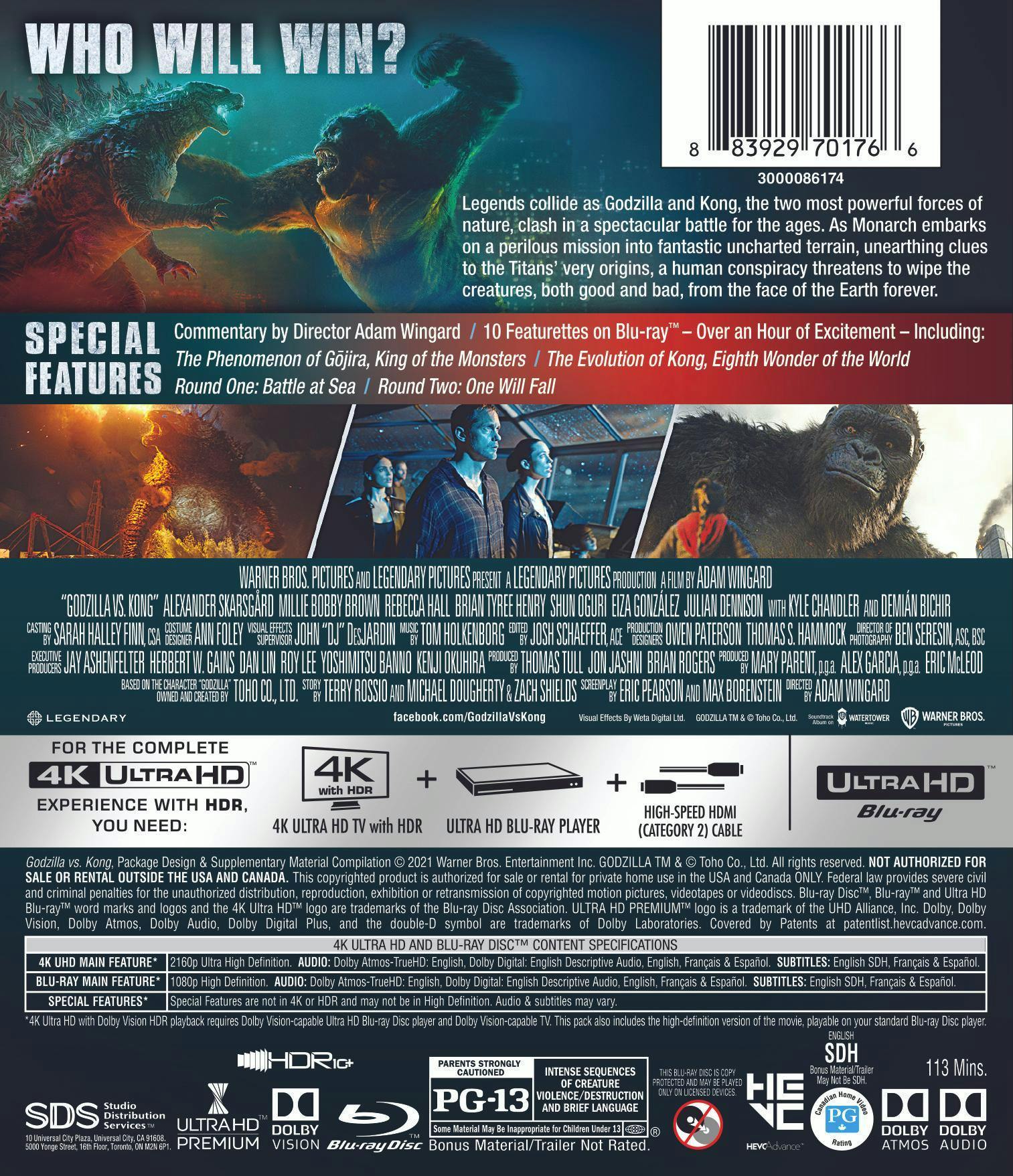Godzilla Vs Kong (4K Ultra HD + Blu-ray) [UHD]