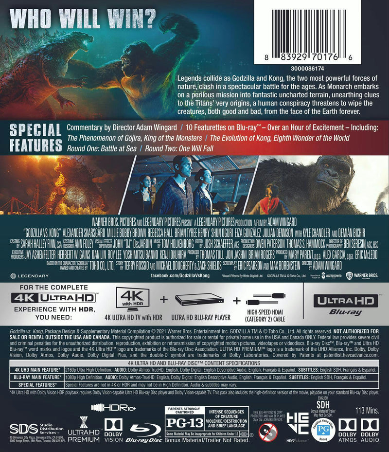 Godzilla Vs Kong (4K Ultra HD + Blu-ray) [UHD]