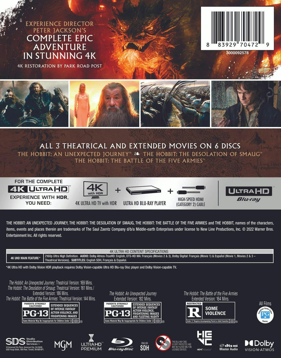 The Hobbit: Trilogy (4K Ultra HD) [UHD]