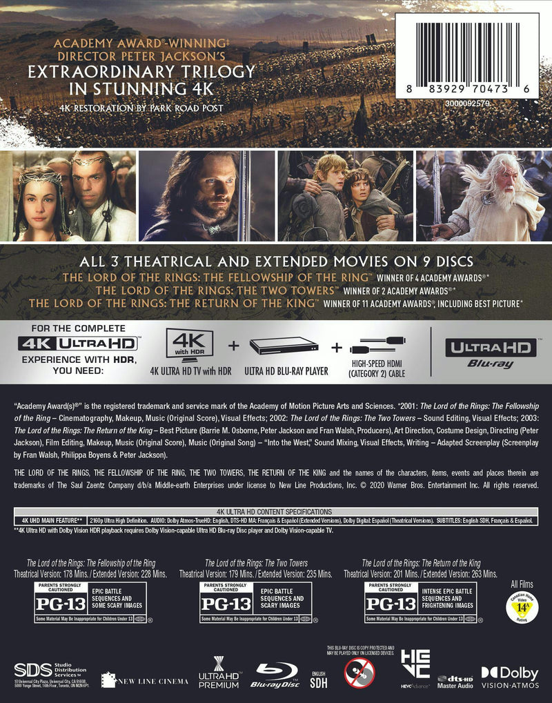 The Lord of the Rings Trilogy: Extended Editions (4K Ultra HD) [UHD]
