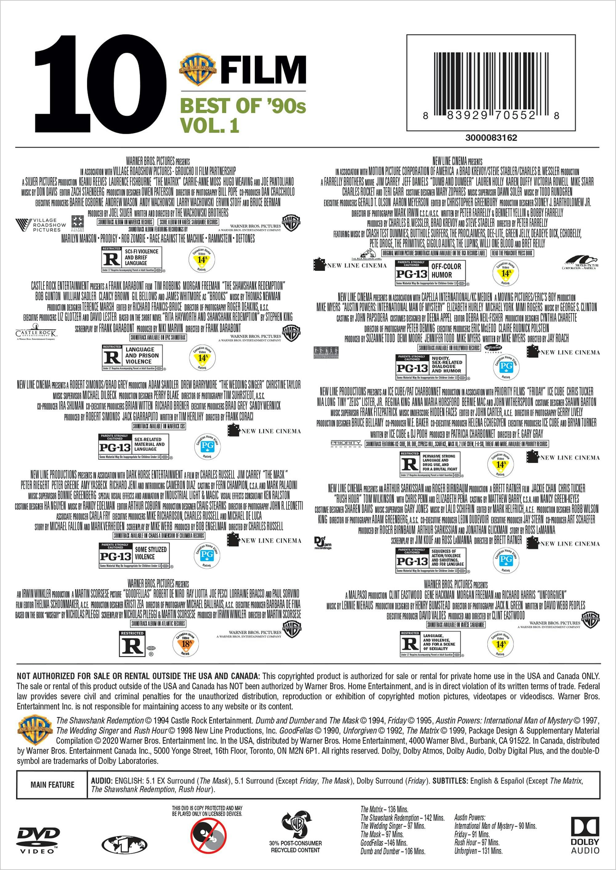 Best of 90s 10-Film Collection, Vol 1 (DVD Set) [DVD] – GRUV