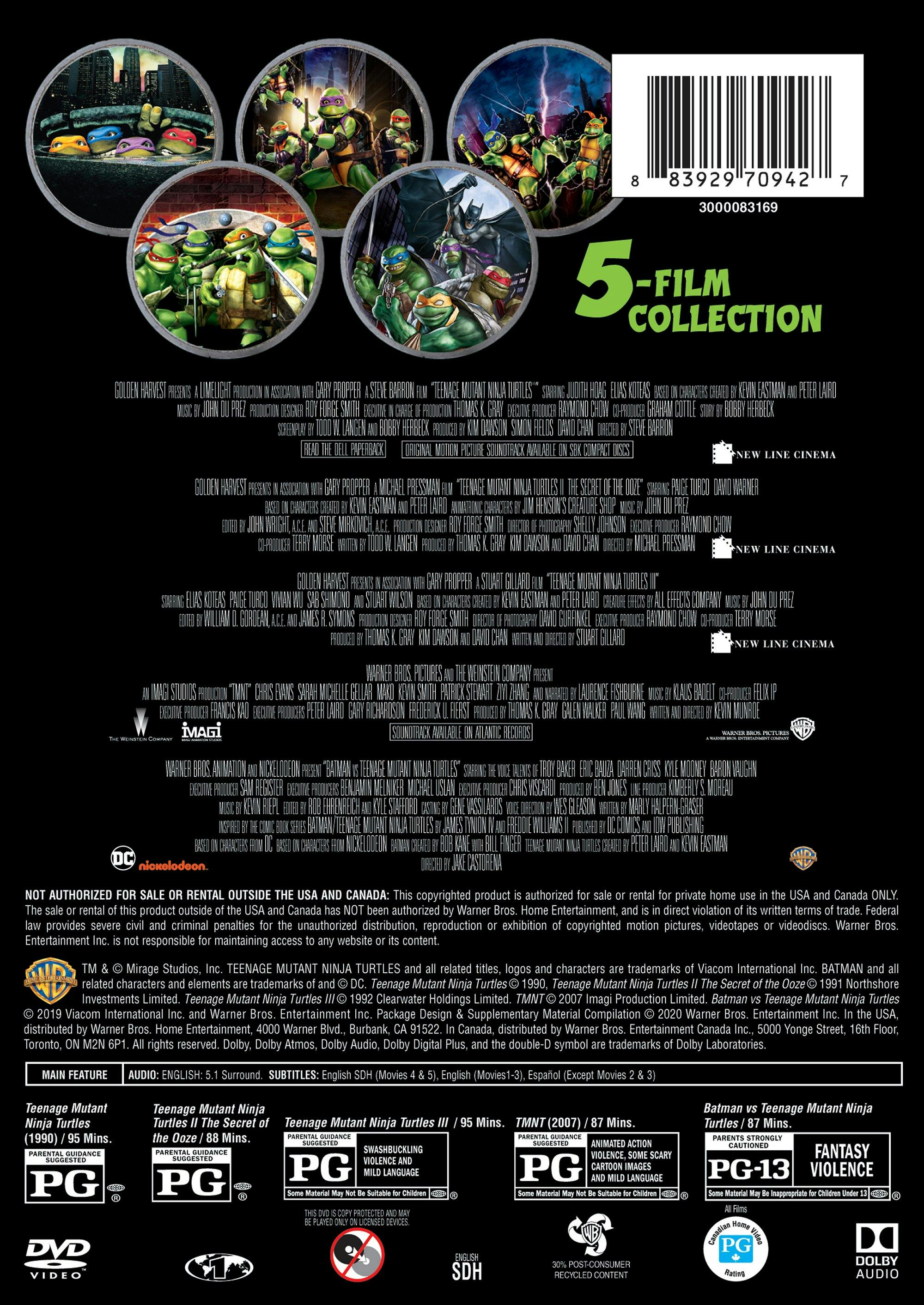 Teenage Mutant Ninja Turtles: 5-film Collection (Box Set) [DVD