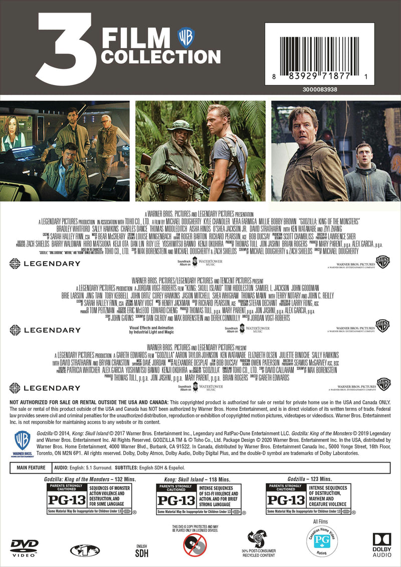 Godzilla/Godzilla: King of the Monsters/Kong: Skull Island (Box Set) [DVD]