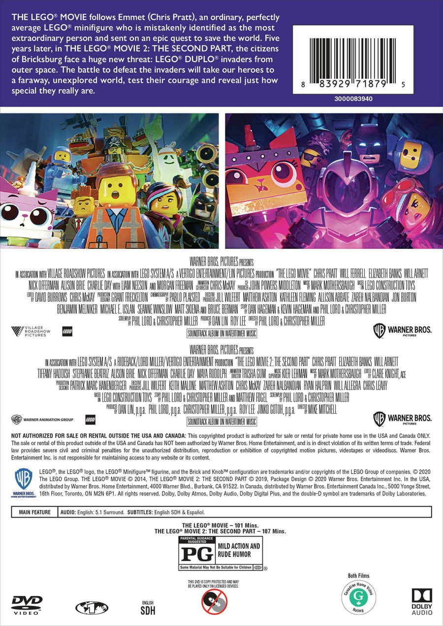 The LEGO Movie: 2-film Collection (DVD Double Feature) [DVD