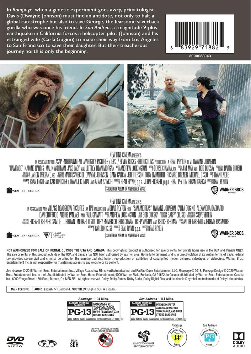 San Andreas/Rampage (DVD Double Feature) [DVD]