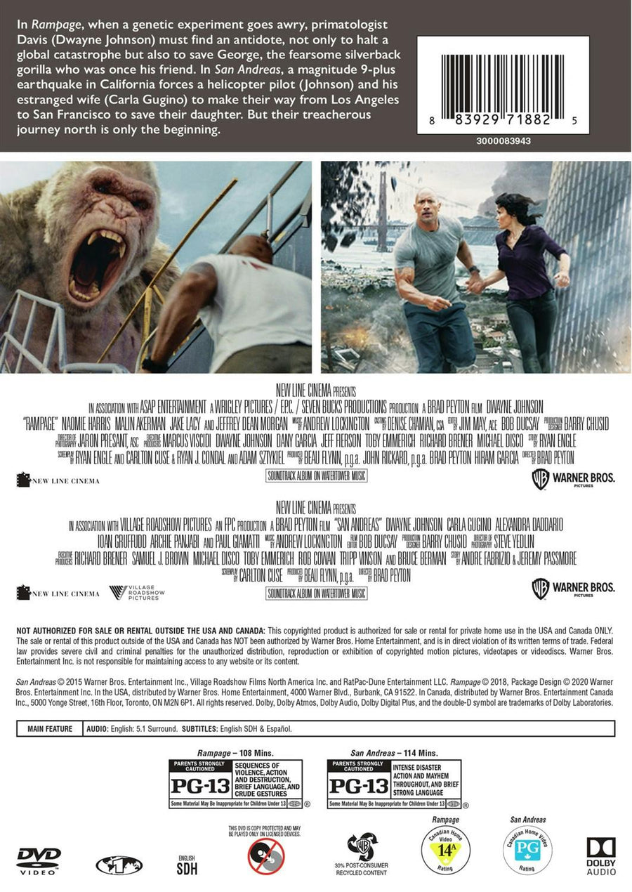 San Andreas/Rampage (DVD Double Feature) [DVD]
