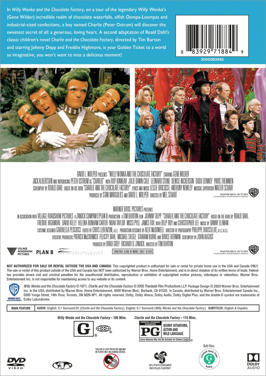 Willy Wonka and the Chocolate Factory/Charlie and the Chocolate Factory (DVD Double Feature) [DVD]
