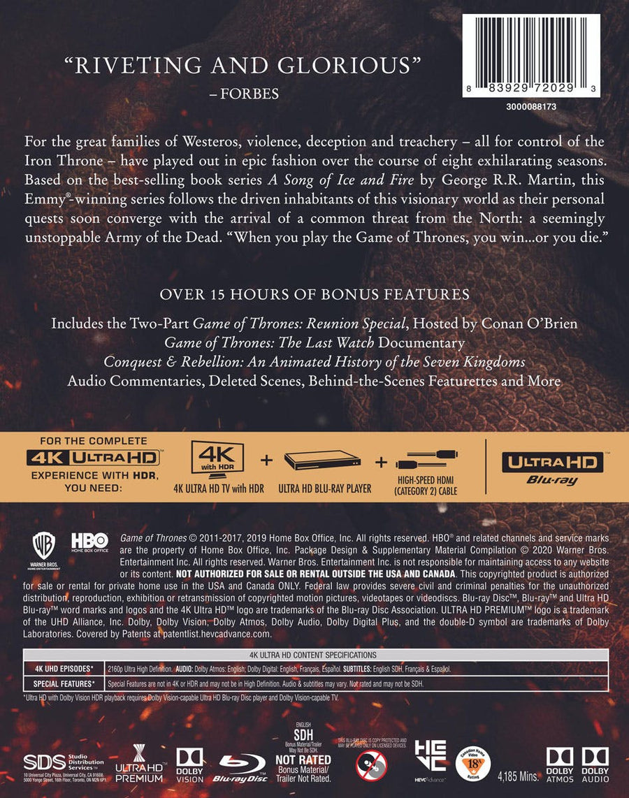 Game of Thrones: The Complete Series (4K Ultra HD) [UHD]