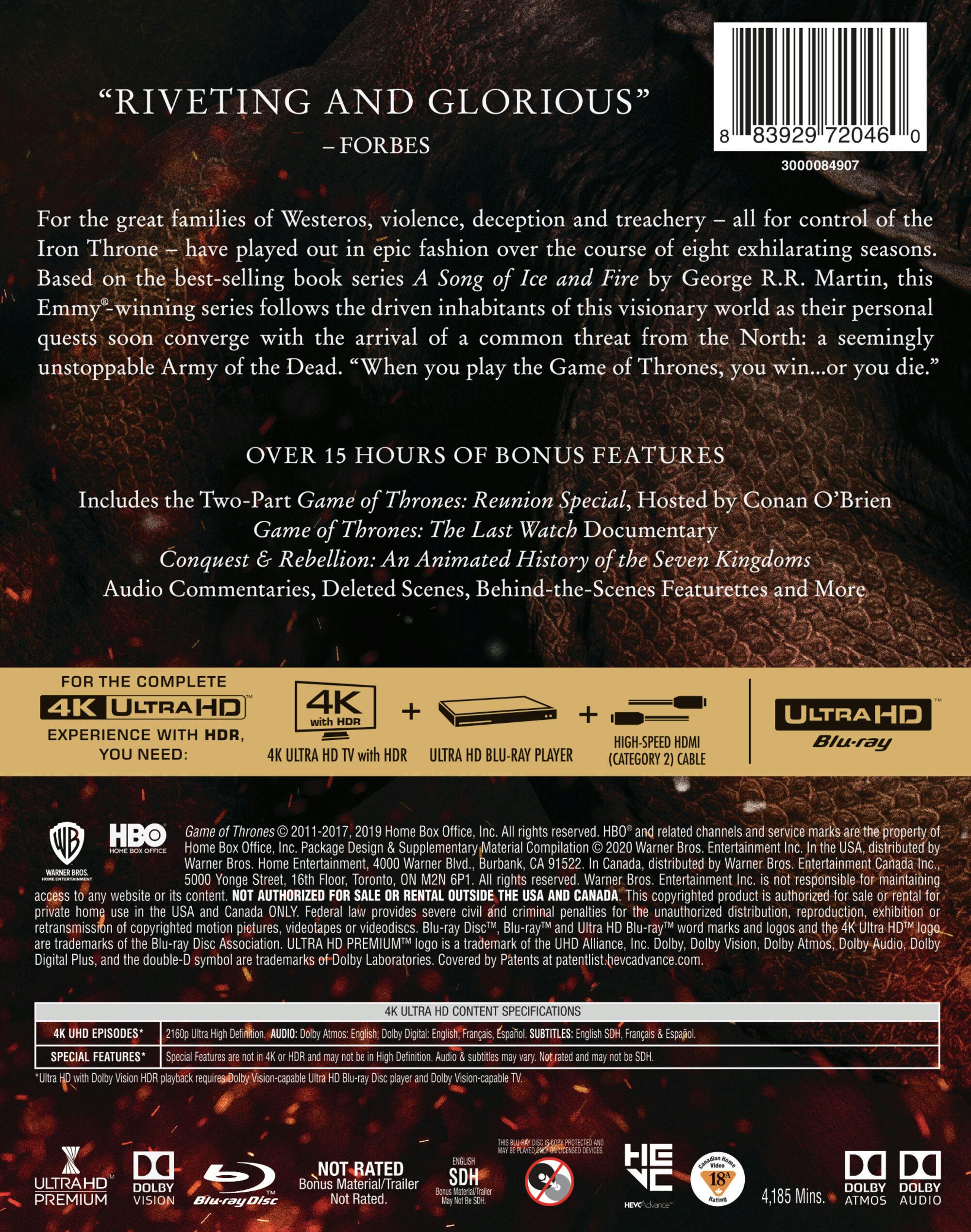Game of Thrones: The Complete Collection (4K Ultra HD) [UHD]