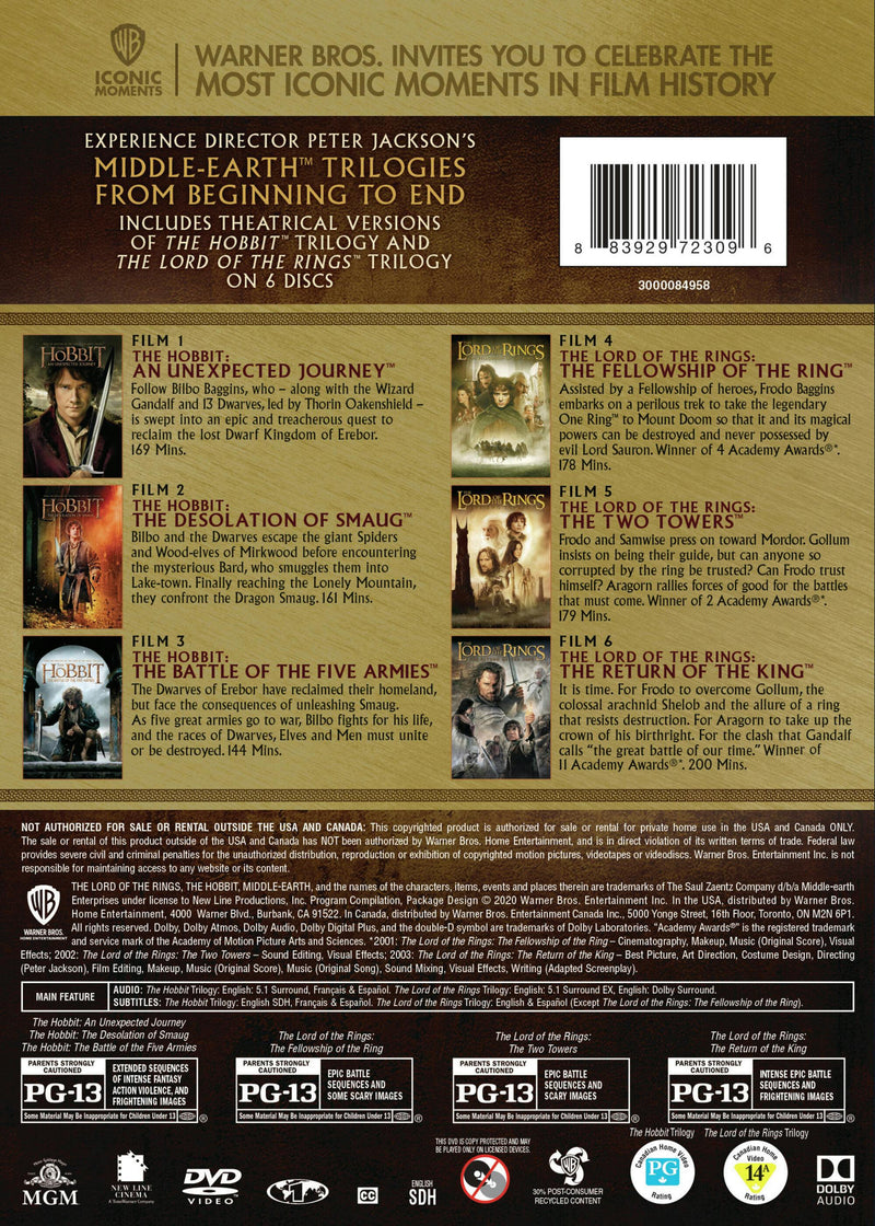 Middle Earth Theatrical Collection (6-Pack) (IconicMoment) [DVD]