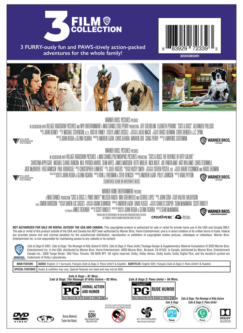 Cats & Dogs: 3 Film Collection [DVD]