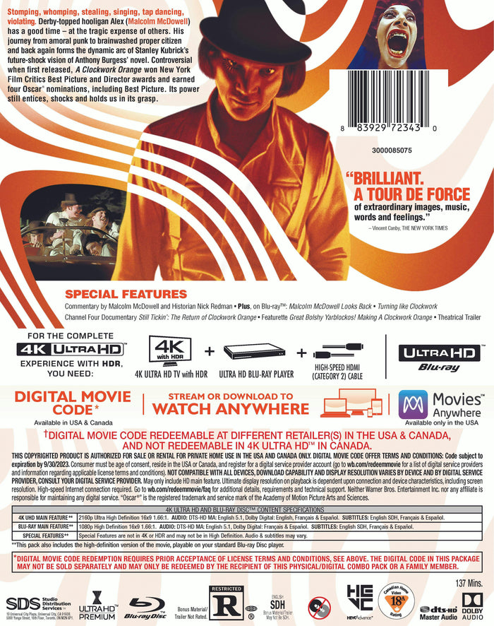 A Clockwork Orange (4K Ultra HD + Blu-ray) [UHD]